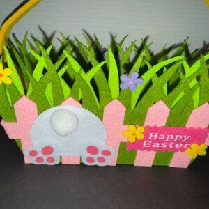 NEW Felt Happy Easter Basket with 11 mini stuffed animals